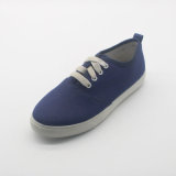 PVC Sole and Pure Blue Color Canvas Upper Fashion Casual Shoes