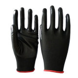 13G Black Polyester Liner Nitrile Coated Gloves for Hand Protection