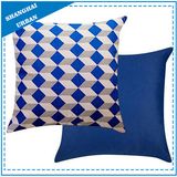 Indigo Diamond Shape Printed Polyester Throw Pillow