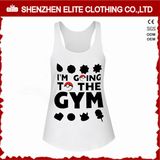 Fashionable Custom Made White Gym Tank Tops for Womens (ELTVI-56)