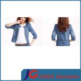Short Embroidery Colloer Women Jeans Fashion Jacket (JC4064)