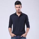 Wholesales Long Sleeve Plain Pique Casual Polo Shirts