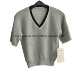 100%Merino V-Neck Knit Cropped Womens Sweater