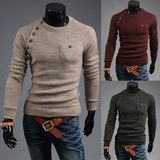 Men's Round Neck Knitted Sweater Pullover Long Sleeve Wholesale