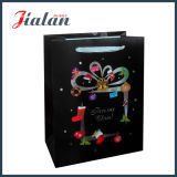 Black Matte Customize Christmas Logo Cheap Paper Gift Bags