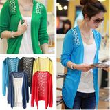 Womens Long Sleeve Cardigan Knitwear Crochet Knitted Sweater