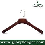 Deluxe Cherry Wood Coat Hangers with Flat Metal Hook for Man