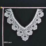 White Water Soluble Collar Lace Cotton Embroidery Lace 100% Cotton