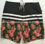 Oeko-Tex Flat Waist Polyester Patterned Men Board Short Swimwear