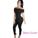 Black Form Fitting off Shoulder Jumpsuit