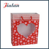 Customize Heart-Shaped PVC Window Valentine's Day Shopping Gift Paper Bag