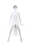 Wholesale Bright Wwhite Sitting Female Mannequin with Makeup