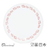 Simple Silk Screen Love Heart Homestyle Dinner Plate