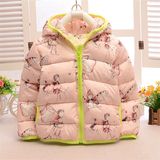 C12810 Newest Kids Winter Wear Baby Girls Lovely Eiderdown Cotton Coat Short Hooded Elfin Thick Down Outerwear Children Baby Cotton Padded