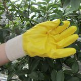 Nitrile Dipped Gloves Labor Protective Safety Work Glove Yellow