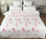 Snow Red Fllower Full Embroidery Bedding Set