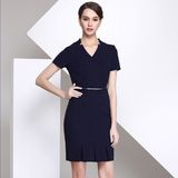 V-Neck Latest Woman Dress Plus Size Design