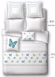 Blue Butterfly Embroidery Bedding Sets
