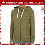 Wholesale Women's Olive Green Zip up Plain Gym Hoodies (ELTWGHI-14)