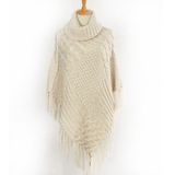 Womens Sweater Cardigan Wraps Winter Knitted Cable Fringes Shawls Poncho (SP610)