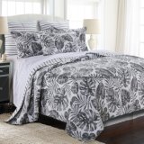 Cotton Rotary Print Quilt in Grey (DO6076)