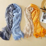 2018 Colorful Stitching Shawl Retro Folk Voile Scarf Sunscreen Silk Scarf