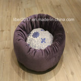 Manufacturer OEM Embroidery Dog Round Bed Cushion Plush Luxury