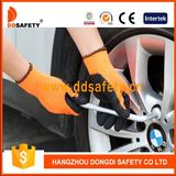 Ddsafety 2017 Fluorescent Nylon Black Latex Safety Glove