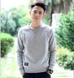 Custom Men Crew Neck Thick Grey Plain Sweatshirts