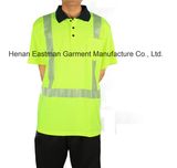 Bright Yellow Polo Shirt with Reflective Tape