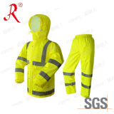 High Visibility Reflective PVC Workwear Raincoat with Hoody (QF-772)