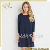 Long Sleeve Cotton Women Ladies Long Loose Shirt Dress