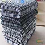 Stripes and Checks Printing Coral Fleece Bed Cover Bed Blanket Bed Sheet for 4 Seasons Usage