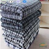 Stripes and Checks Printing Coral Fleece Bed Cover Bed Blanket Bed Sheet for 4 Seasons Usage