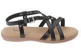 Strappy Style Black Leather Casual Sandals