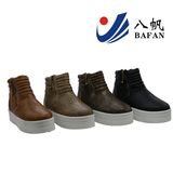 White Outsole Fashion Women Boots with Snake PU Upper Bf161073