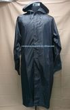 Black Breathable&Waterproof Long PVC Raincoat with Hood