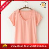 Factory Manufacture Fashion Women V-Neck T-Shirt Accept Logo