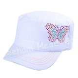 New Lady Rhinestones Fashion Military Army Caps