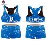 Design Sublimated Sexy Women Cheerleading Crop Tops and Shorts Wholesale Custom Cheerleading Uniforms