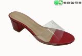 Women Fashion PVC Transparent Chunky Sandals High Heel Shoes