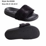 EVA Female Outdoor Open Toe Woman Slipper with Fur Upper