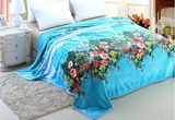 Warm Soft Flower Printed 100% Polyester Flannel Fleece Blanket