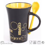 12oz Silk Screen Ceramic Mug with Spoon Wholesale