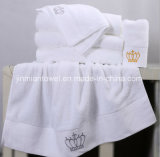 Factory Wholesale White Cotton Towel Hotel Salon Bath Towel with Custom Logo