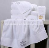 Factory Wholesale White Cotton Towel Hotel Salon Bath Towel with Custom Logo