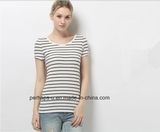 Sweet Womens Cotton T-Shirt with Stripe Print