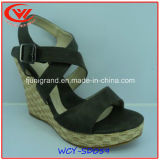 High Slope Heel Genuine Leather Sandals for Women