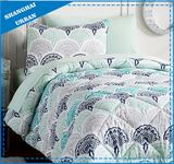 3 Piece Scallop Pattern Cotton Comforter Set