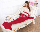 Customized Size 70% Orlon and 30% Cotton Fabric Cellular Mermaid Tail Blanket